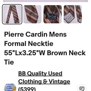 Pierre Cardin Brown Striped Necktie